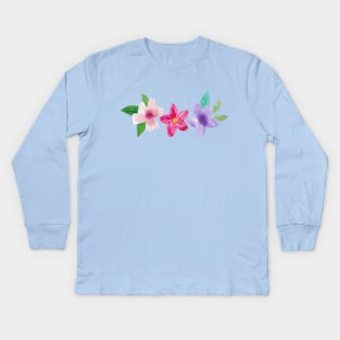 watercolor flowers Kids Long Sleeve T-Shirt